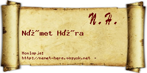 Német Héra névjegykártya